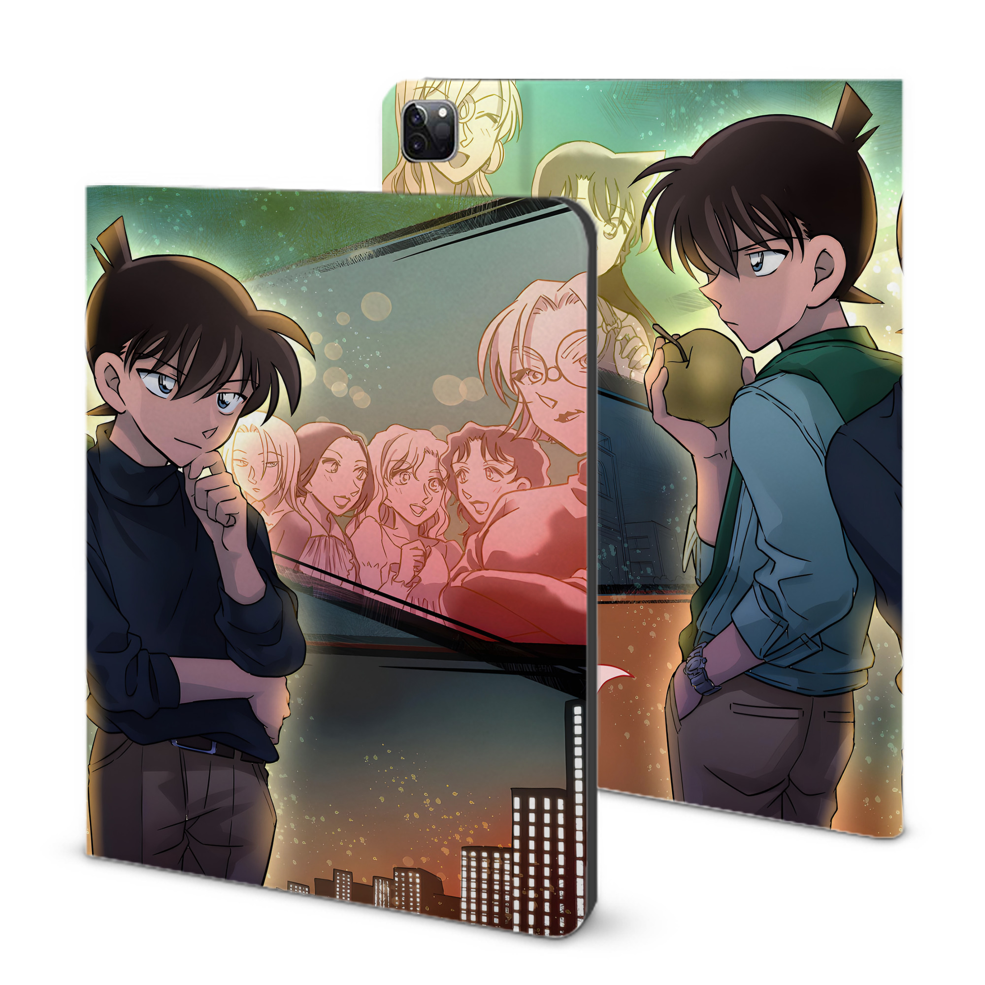 （画像用） 名探偵コナン Detective Conan IPad ケース ブック型 PUレザー TPU 耐衝撃 軽量 薄型 ペン収納なし 全面保護 IPad 各モデル対応